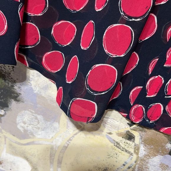 Sheer Banana Republic Navy/Pink Flowy Blouse - Picture 13 of 16